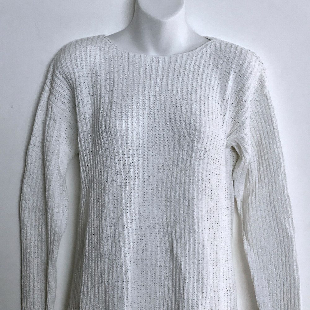 💰💰💰 SOLD Eileen Fisher White Tape Woven Sweater NWOT